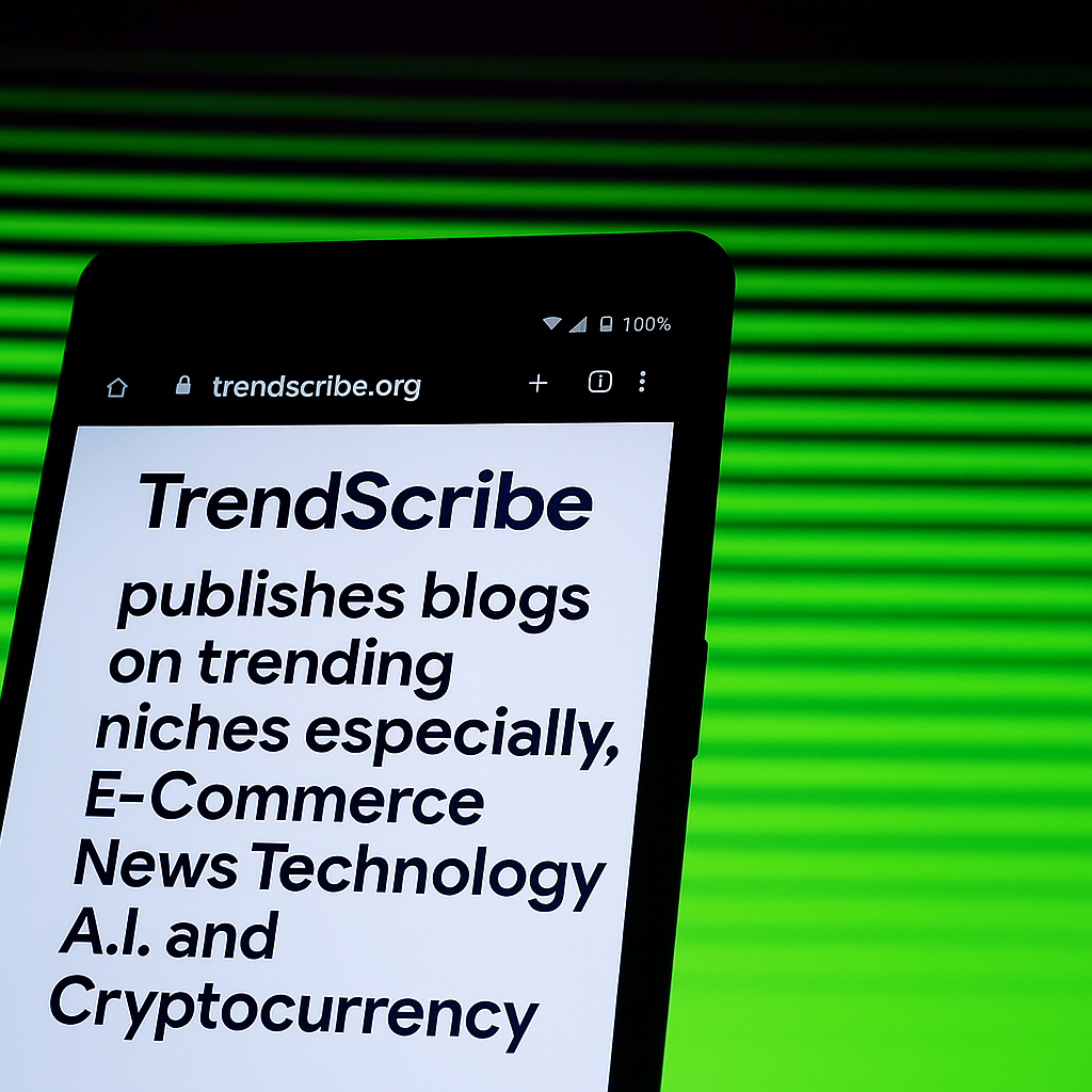 Mobile screen displaying TrendScribe website